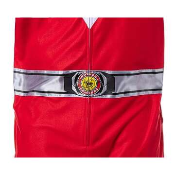 INTIMO Power Rangers Mens' Red Character Color Sleeper Union Suit Costume Sleep Pajama (Small/Medium)