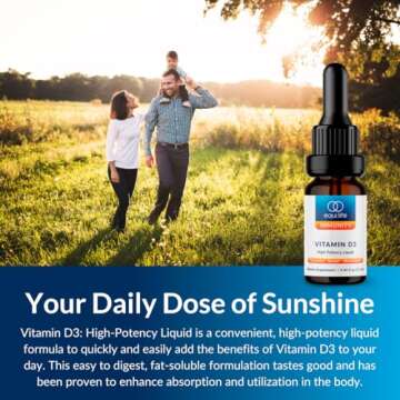 Equilife - Vitamin D3: Liquid Vitamin 3 Supplement, Immunity Support Drop, Promotes Bone Health, Helps Increase The Effectiveness of Calcium & Phosphorus, Formulated for Maximum Absorption (12 ml)
