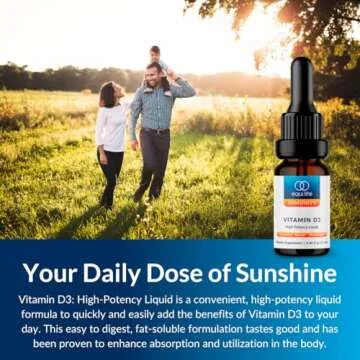 Equilife - Vitamin D3: Liquid Vitamin 3 Supplement, Immunity Support Drop, Promotes Bone Health, Helps Increase The Effectiveness of Calcium & Phosphorus, Formulated for Maximum Absorption (12 ml)