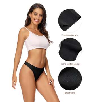 voenxe Women Bikini Underwear,Seamless Breathable Ladies Panties,No Show Comfortable Briefs Undies f...
