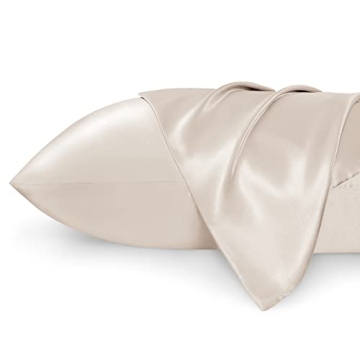 Bedsure Satin Pillowcase for Hair and Skin Queen - Elegant Beige for Luxurious Sleep