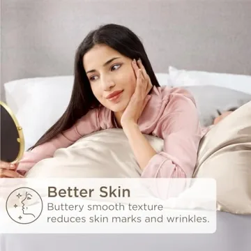 Bedsure Satin Pillowcase Set for Hair and Skin - Beige Elegance