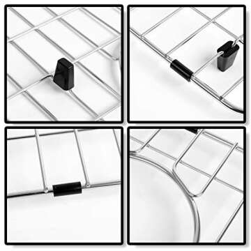 MONSINTA Kitchen Sink Grid and Sink Protectors, Stainless Steel Sink Grids for Bottom of Kitchen Sink, 26" x 14" with Rear Drain for Single Bowl Kitchen Sink