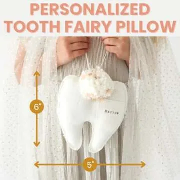 Personalized Tooth Fairy Pillow for Girls, Tooth Fairy Door Hanger, Tooth Fairy Pillow with Pocket, Tooth Holder, Tooth Keepsake Tooth Pillow, Tooth Fairy Pouch for Girls, Tooth Fairy Kit