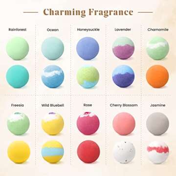 ZenBombs Bath Bombs Set, 20 pcs Natural Shea Butter & Safe Oil Bath Bomb for Skin Moisturizing, Handmade Bubble Bath & Fizzy, Ideal Presents for Women