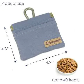 Raisingwell Dog Treat Pouch, Small Cotton Pocket Sized Training Holder, Hand Free Walking Fanny Bag ...