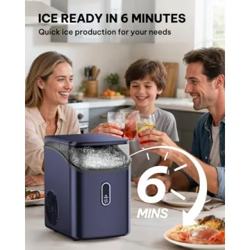 Silonn Nugget Ice Maker for Quick Refreshing Drinks with Easy Cleaning