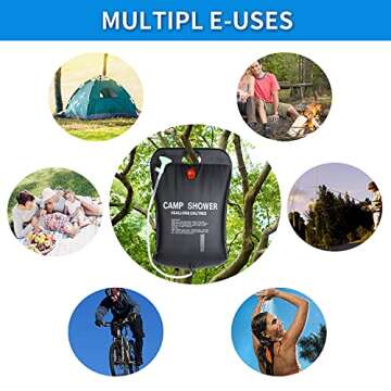PGYFIS Camping Shower Portable Shower for Camping Outdoor Shower Solar Shower Bag 5 gallons/20L for Outdoor Traveling Hiking