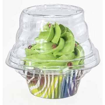 Katgely Clear Individual Cupcake Containers - Pack of 100