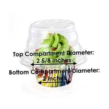 Katgely Clear Individual Cupcake Containers - Pack of 100