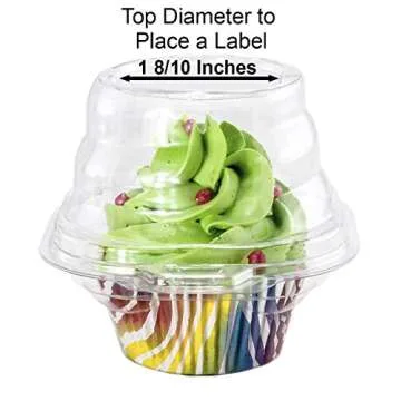 Katgely Clear Individual Cupcake Containers - Pack of 100