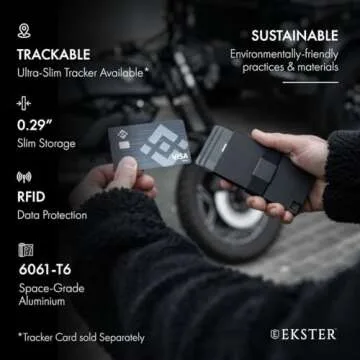 Ekster Aluminum Cardholder Wallet for Men | Metal Wallets with RFID Blocking Layer | Slim & Minimalist Aluminum Wallet with Push Button for Quick Card Access (Matte Black)