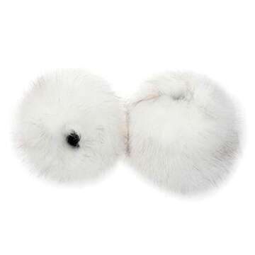 LA CARRIE Women's Leopard Print Faux Fur Wrist Cuffs,Winter Fox Furry Bands Arm Warmer (White)