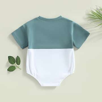 LIOMENGZI Baby Boy Summer Romper Color Block Cute Outfit
