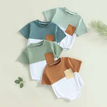 LIOMENGZI Baby Boy Summer Romper Color Block Cute Outfit