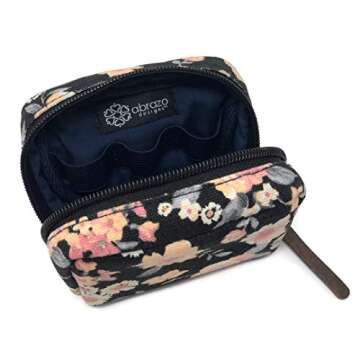 6-bottle Essential Oil Carrying Case (5ml,10ml,15ml) for doTERRA, Young Living Bottles for Aromatherapy Travel or Storage (Black Floral)