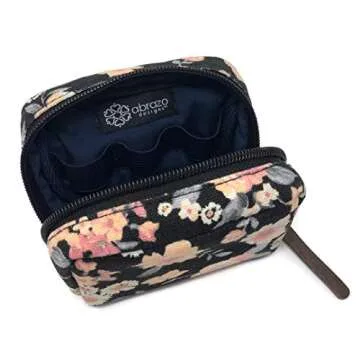 6-bottle Essential Oil Carrying Case (5ml,10ml,15ml) for doTERRA, Young Living Bottles for Aromatherapy Travel or Storage (Black Floral)