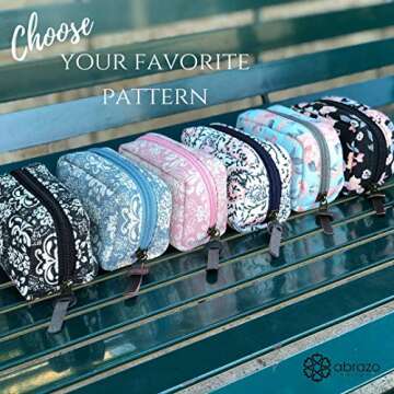 6-bottle Essential Oil Carrying Case (5ml,10ml,15ml) for doTERRA, Young Living Bottles for Aromatherapy Travel or Storage (Black Floral)