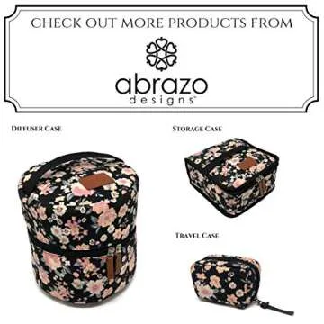 6-bottle Essential Oil Carrying Case (5ml,10ml,15ml) for doTERRA, Young Living Bottles for Aromatherapy Travel or Storage (Black Floral)