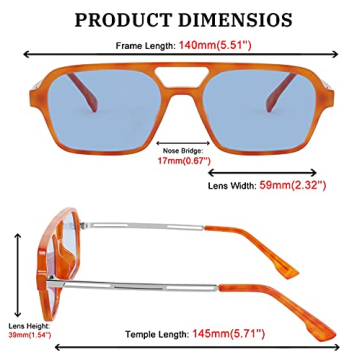 FEISEDY Vintage Square Aviator Sunglasses for Style and UV Protection