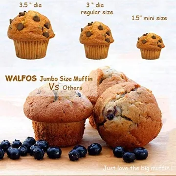 Walfos 6 Cup Jumbo Silicone Muffin Pan, Non-Stick