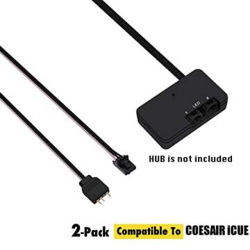 EZDIY-FAB Adapter Cable for Corsair Lighting Node Pro and for Corsair iCUE Commander PRO (hub is not...