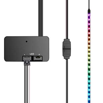 EZDIY-FAB Adapter Cable for Corsair Lighting Node Pro and for Corsair iCUE Commander PRO (hub is not Included), Smart RGB Lighting, Connect to Any 5V 3-Pin ARGB Devices (2 x 20cm)