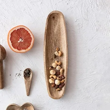 Creative Co-Op Boho Oval Wood Natural Tray for Serving