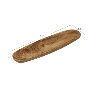 Creative Co-Op Boho Oval Wood Natural Tray for Serving