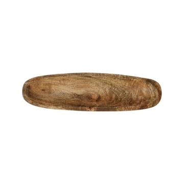 Creative Co-Op Boho Oval Wood Natural Tray for Serving