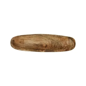 Creative Co-Op Boho Oval Wood Natural Tray for Serving