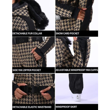 GSOU SNOW Women Ski Suit Stylish Warm Waterproof Winter