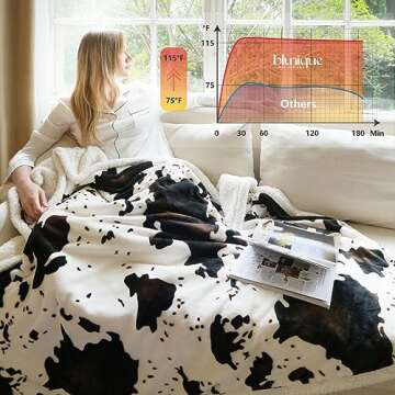 Blunique Heated Throw Blanket - Fast Heating & Cozy Comfort