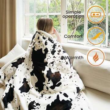 Blunique Heated Throw Blanket - Fast Heating & Cozy Comfort