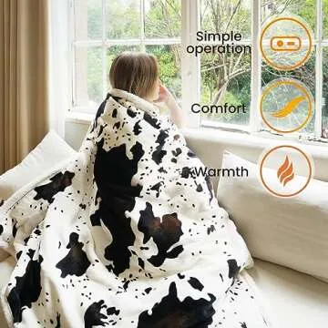 Blunique Heated Throw Blanket - Fast Heating & Cozy Comfort