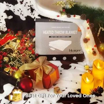 Blunique Heated Throw Blanket - Fast Heating & Cozy Comfort
