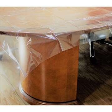 Exquisite Heavy Duty Waterproof Plastic Table Cover, Crystal Clear PVC Tablecloth Protector (52" x 52" (Square))
