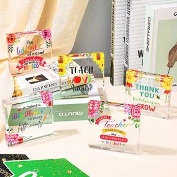Inspirational Teacher Appreciation Acrylic Signs for Gifts