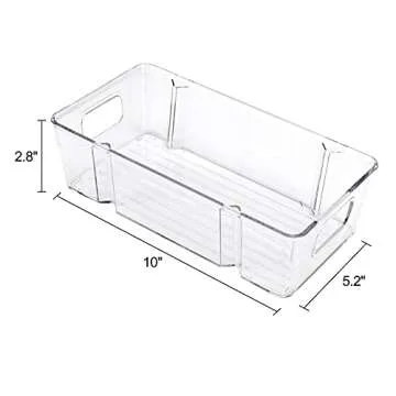 Stackable BPA-Free Refrigerator Organizer Bins - Set of 8