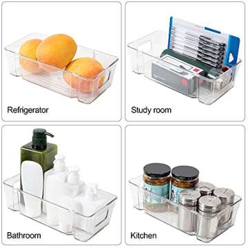 Stackable BPA-Free Refrigerator Organizer Bins - Set of 8
