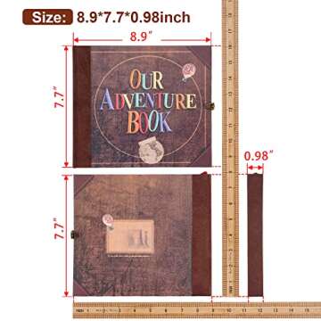 JIMBON Our Adventure Book Scrapbook Photo Album Retro Style Embossed Letter Cover Travel Diary Journ...