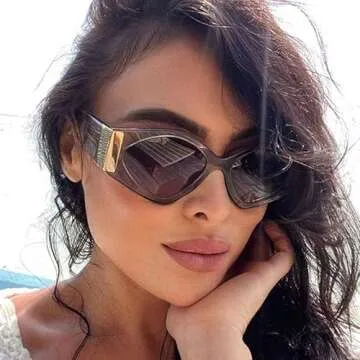FEISEDY Fashion Irregular Cat Eye Sunglasses for Women Retro Trendy Sun Glasses Chic Shades UV400 Protection B2938