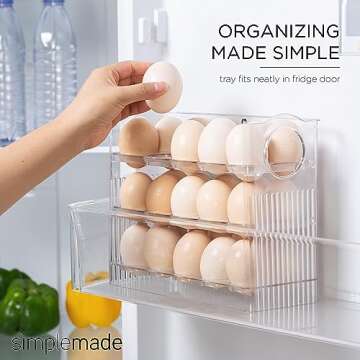 SIMPLEMADE Egg Holder: Clear Stackable Egg Storage