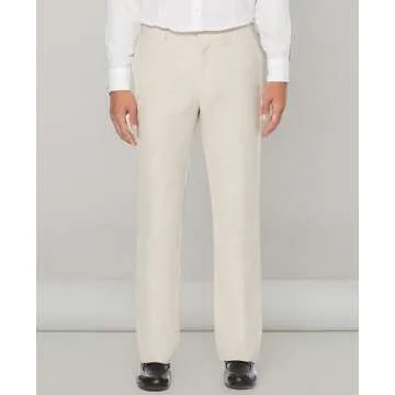 Cubavera Men's Flat Front Linen Blend Dress Pant (Waist Size 30-54 Big & Tall), Khaki, 36W x 32L