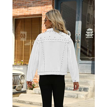 Stylish PUWEI Rivet Studded Denim Jacket for Women