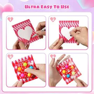 SCIONE 24 Pack Valentine's Day Gifts Cards for Kids with Fidget Spinners, Valentine Classroom Pop Bubble Fidget Toys Party Favors, School Classmates Prizes Exchange Gifts Bulk Goodie Bag Fillers