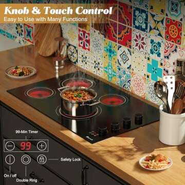 Disaenvir 30 Inch Electric Cooktop with 6700W Power