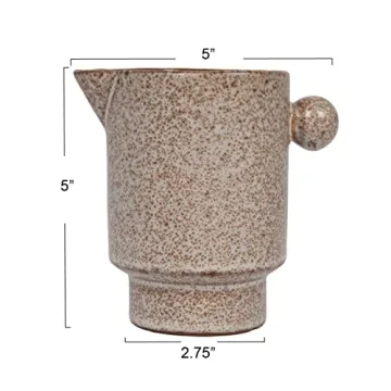 Creative Co-Op Modern Small Pitcher or Vase in Putty Brown