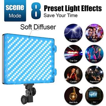 GVM RGB LED Video Lights Photography Lighting Kit, 50W Bi-Color 3200K-5600K Studio Lights, 2-Packs 6...