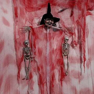 ZYP Halloween Blood Red Creepy Cloth 410 x 80 Creepy Gauze Cloth Scary Halloween Decoration for Outdoor Yard Home Wall Decorations